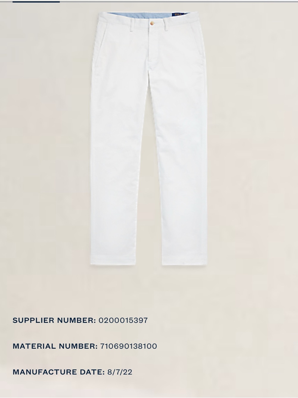 Polo by Ralph Lauren Navy and Yellow Label Stretch Straight Fit